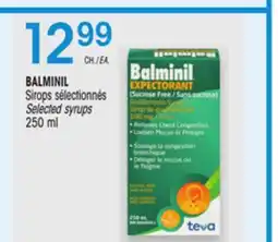 Uniprix BALMINIL Sirops sélectionnés / Selected syrups offer