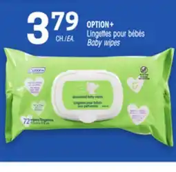 Uniprix OPTION+ Lingettes pour bébés/Baby wipes offer