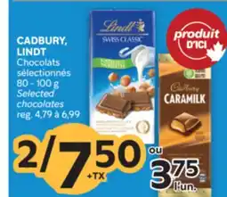 Brunet CADBURY, LINDT Chocolats sélectionnés offer