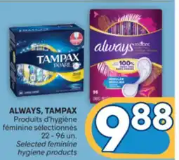 Brunet ALWAYS, TAMPAX Produits d'hygiène féminine sélectionnés offer