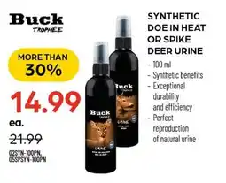 Pronature SYNTHETIC DOE IN HEAT OR SPIKE DEER URINE offer