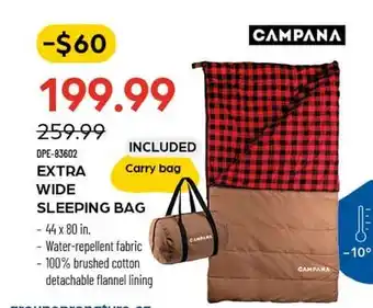 Pronature EXTRA WIDE SLEEPING BAG offer