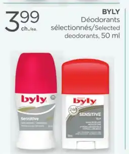 Proxim BYLY Selected deodorants offer