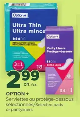 Proxim OPTION + Selected pads or pantyliners offer