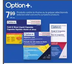 Proxim OPTION+ Selected relief cold and flu symptoms products offer