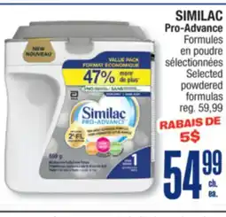 Jean Coutu SIMILAC Pro-Advance Selected powdered formulas offer