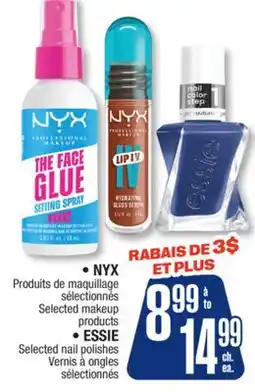 Jean Coutu NYX, ESSIE Selected products offer
