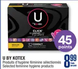 Jean Coutu U BY KOTEX Selected feminine hygiene products offer