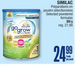 Jean Coutu SIMILAC Selected powdered formulas offer