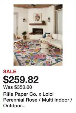 Wayfair Rifle Paper Co. x Loloi Perennial Rose / Multi Indoor / Outdoor Area Rug offer
