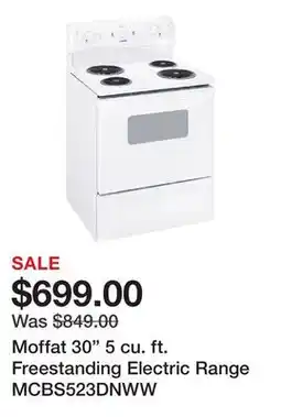 Wayfair Moffat 30 5 cu. ft. Freestanding Electric Range MCBS523DNWW offer