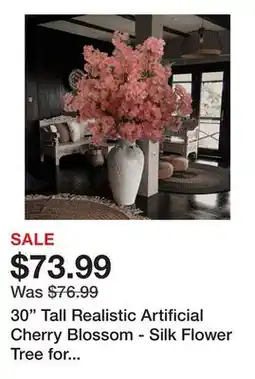 Wayfair 30 Tall Realistic Artificial Cherry Blossom - Silk Flower Tree for Home Decor offer