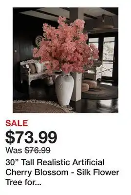 Wayfair 30 Tall Realistic Artificial Cherry Blossom - Silk Flower Tree for Home Decor offer