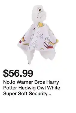 Wayfair NoJo Warner Bros Harry Potter Hedwig Owl White Super Soft Security Baby Blanket offer