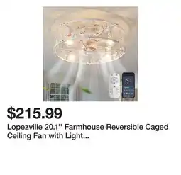 Wayfair Lopezville 20.1'' Farmhouse Reversible Caged Ceiling Fan with Light Kit And Remote offer