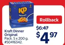 Walmart Kraft Dinner Original offer