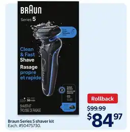 Walmart Braun Series 5 shaver kit offer
