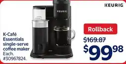 Walmart K-Café Essentials single-serve coffee maker offer