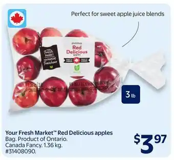 Walmart Your Fresh Market Red Delicious apples offer