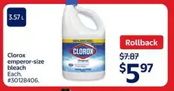 Walmart Clorox emperor-size bleach offer