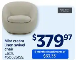 Walmart Mira cream linen swivel chair offer