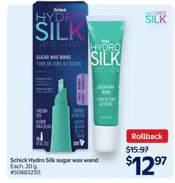 Walmart Schick Hydro Silk sugar wax wand offer
