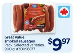 Walmart Great Value Smoked Sausages offer