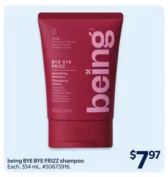 Walmart being BYE BYE FRIZZ shampoo offer