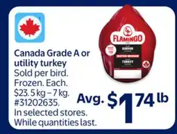 Walmart Canada Grade A or utility turkey offer