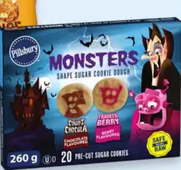 Walmart Pillsbury monsters shape sugar cookie dough 260 g offer