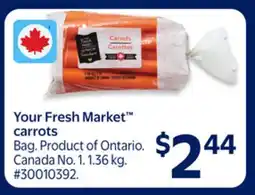 Walmart Your Fresh Market carrots offer