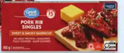 Walmart Great Value fully cooked pork back ribs or rib singles offer