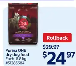 Walmart Purina ONE Dry Dog Food offer