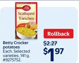 Walmart Betty Crocker potatoes offer