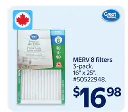 Walmart MERV 8 filters offer