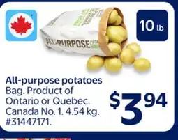 Walmart All-purpose potatoes offer
