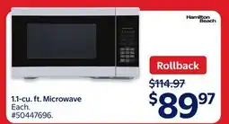 Walmart 1.1-cu. ft. Microwave offer