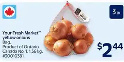 Walmart Your Fresh Market yellow onions offer