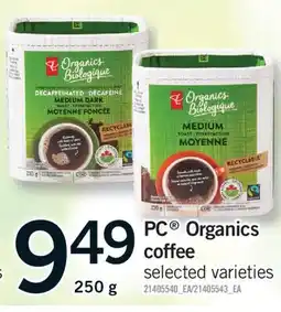 Fortinos PC ORGANICS COFFEE, 250 g offer