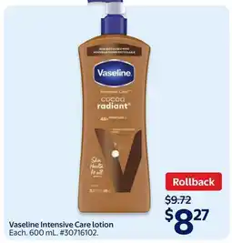 Walmart Vaseline Intensive Care lotion offer