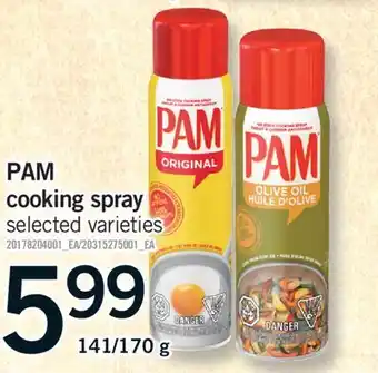 Fortinos PAM COOKING SPRAY offer