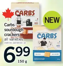 Fortinos CARBS SOURDOUGH CRACKERS, 150 G offer