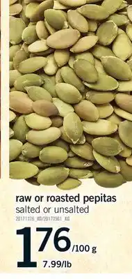 Fortinos RAW OR ROASTED PEPITAS offer