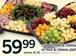 Fortinos CUBED MEAT & CHEESE OR FRUIT & CHEESE PLATTER, serves 8-10 offer