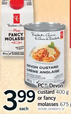 Fortinos PC DEVON CUSTARD, 400 G OR FANCY MOLASSES, 675 G offer