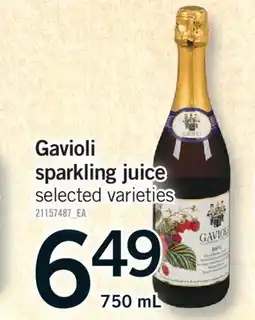 Fortinos GAVIOLI SPARKLING JUICE, 750 ML offer