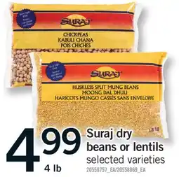 Fortinos SURAJ DRY BEANS OR LENTILS, 4 lb offer