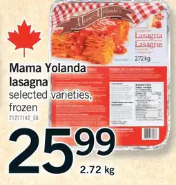 Fortinos MAMA YOLANDA LASAGNA, 2.72 kg offer