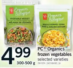 Fortinos PC ORGANICS FROZEN VEGETABLES, 300-500 g offer