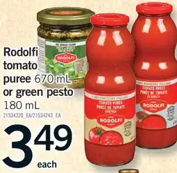 Fortinos RODOLFI TOMATO PUREE 670 ML OR GREEN PESTO 180 ML offer